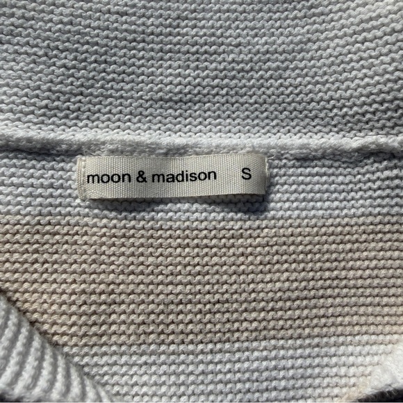 Moon & Madison Striped Knit Collared Crop Sweater (Size S) - Picture 5 of 6